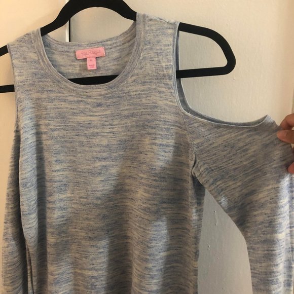 Lilly Pulitzer Lyon sweater Lapis Blue Space dye - Picture 5 of 12